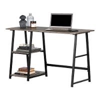 12111 Oak Caramel Industrial Desk with Storage - Evane-3