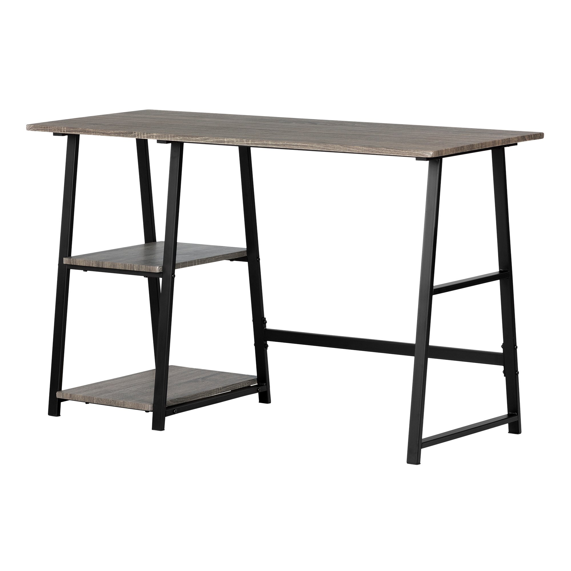 12111 Oak Caramel Industrial Desk with Storage - Evane-4
