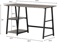 12111 Oak Caramel Industrial Desk with Storage - Evane-5