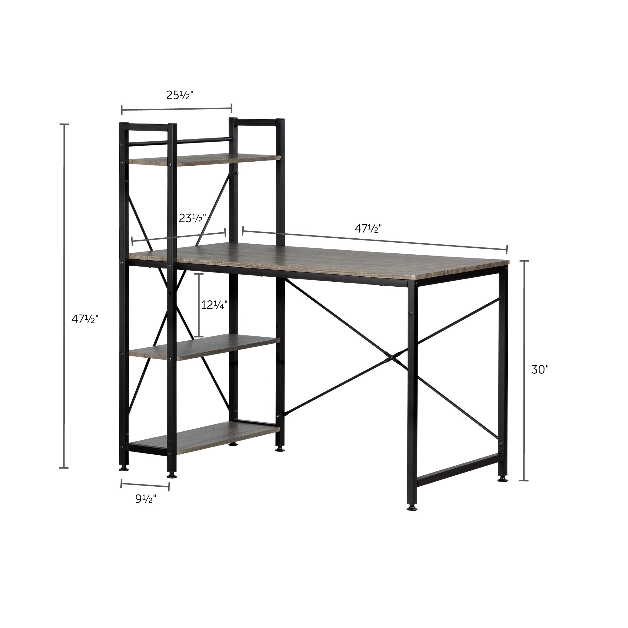 12113 Evane Oak Caramel Industrial Desk with Storage-8
