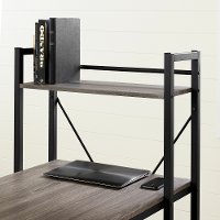 12113 Oak Caramel Industrial Desk with Storage - Evane-3