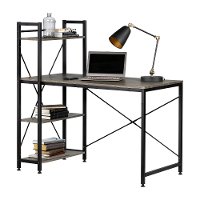 12113 Oak Caramel Industrial Desk with Storage - Evane-4