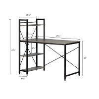 12113 Oak Caramel Industrial Desk with Storage - Evane-8