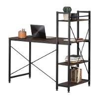 12114 Cracked Fall Oak Industrial Desk with Storage - Evane-4