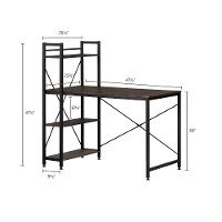 12114 Cracked Fall Oak Industrial Desk with Storage - Evane-5