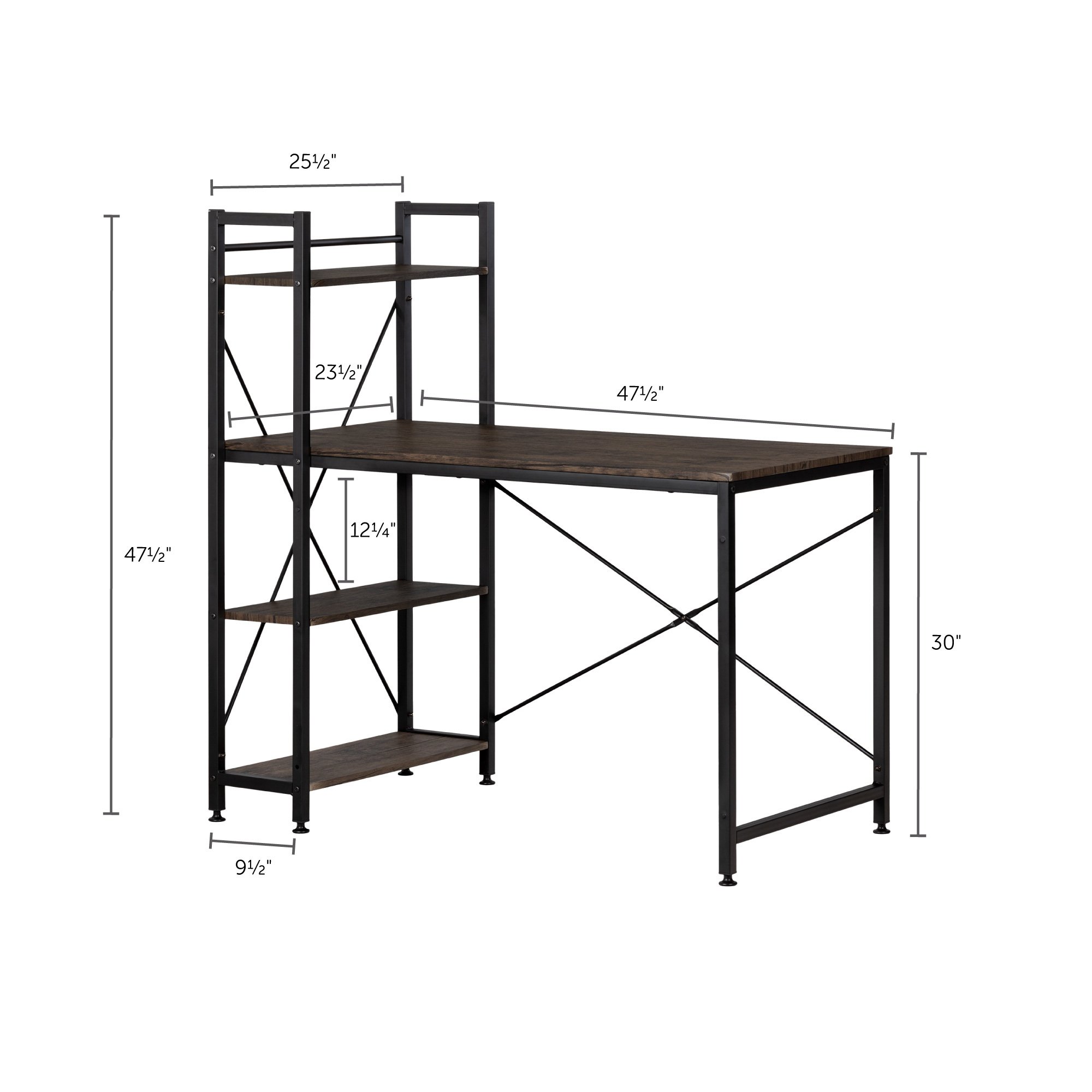 12114 Evane Cracked Fall Oak Industrial Desk with Storage-5