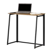 12115 Oak Caramel Industrial Folding Computer Desk - Evane-4