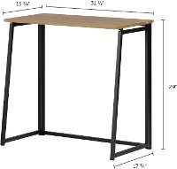 12115 Oak Caramel Industrial Folding Computer Desk - Evane-5