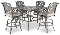 Traditional 5 Piece Square Pub Style Table - Macan
