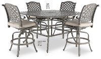 Traditional 5 Piece Square Pub Style Table - Macan-2