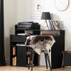 12222 Black Oak Desk with Hutch and Storage - Holland