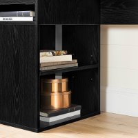 12222 Black Oak Desk with Hutch and Storage - Holland-5