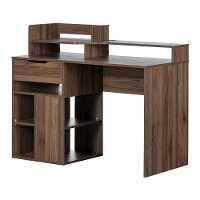 12224 Natural Walnut Desk with Hutch and Storage - Holland-2