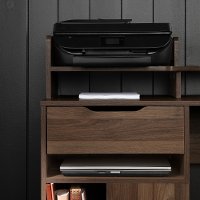 12224 Natural Walnut Desk with Hutch and Storage - Holland-3