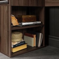 12224 Natural Walnut Desk with Hutch and Storage - Holland-4