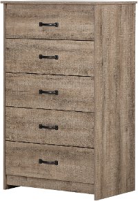 12230 Farmhouse Weathered Oak Chest of Drawers - Tassio-5