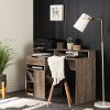 12286 Weathered Oak Desk with Hutch and Storage - Holland