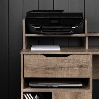 12286 Weathered Oak Desk with Hutch and Storage - Holland-4