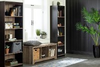 12317 Weathered Oak and Ebony 5-Shelf Bookcase - Axess-2