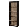 12317 Weathered Oak and Ebony 5-Shelf Bookcase - Axess-3