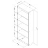 12317 Weathered Oak and Ebony 5-Shelf Bookcase - Axess-5