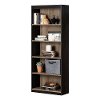 12317 Weathered Oak and Ebony 5-Shelf Bookcase - Axess-6