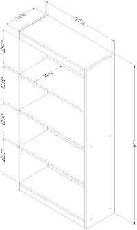 12336 Blueberry 4-Shelf Bookcase - Axess-4