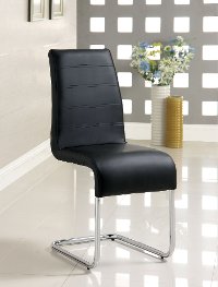 Modern Black and Chrome Dining Room Chair - Mauna
