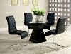 Modern Black and Chrome 5 Piece Dining Set - Mauna