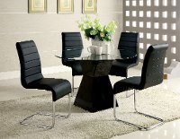 Modern Black and Chrome 5 Piece Dining Set - Mauna