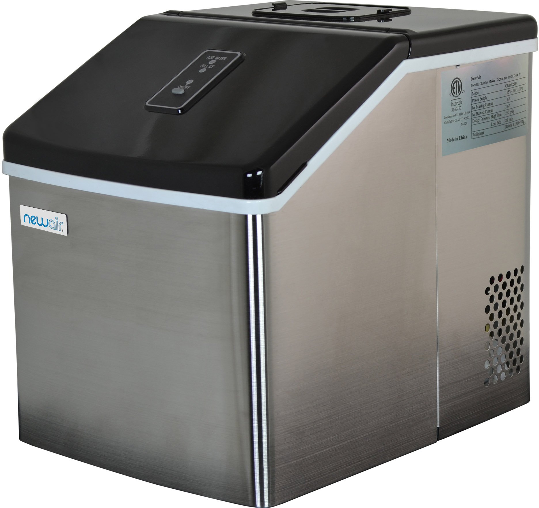 CLEARICE40/ICE/MAKER NewAir Portable Countertop Ice Maker - Stainless Steel-1