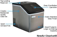 CLEARICE40/ICE/MAKER NewAir Portable Countertop Ice Maker - Stainless Steel-4