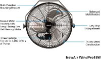 WINDPRO18W WindPro18W 18-inch High Velocity Wall Mount Fan-7