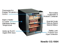CC-100H NewAir 250 Count Cigar Heater and Cooler Humidor-5