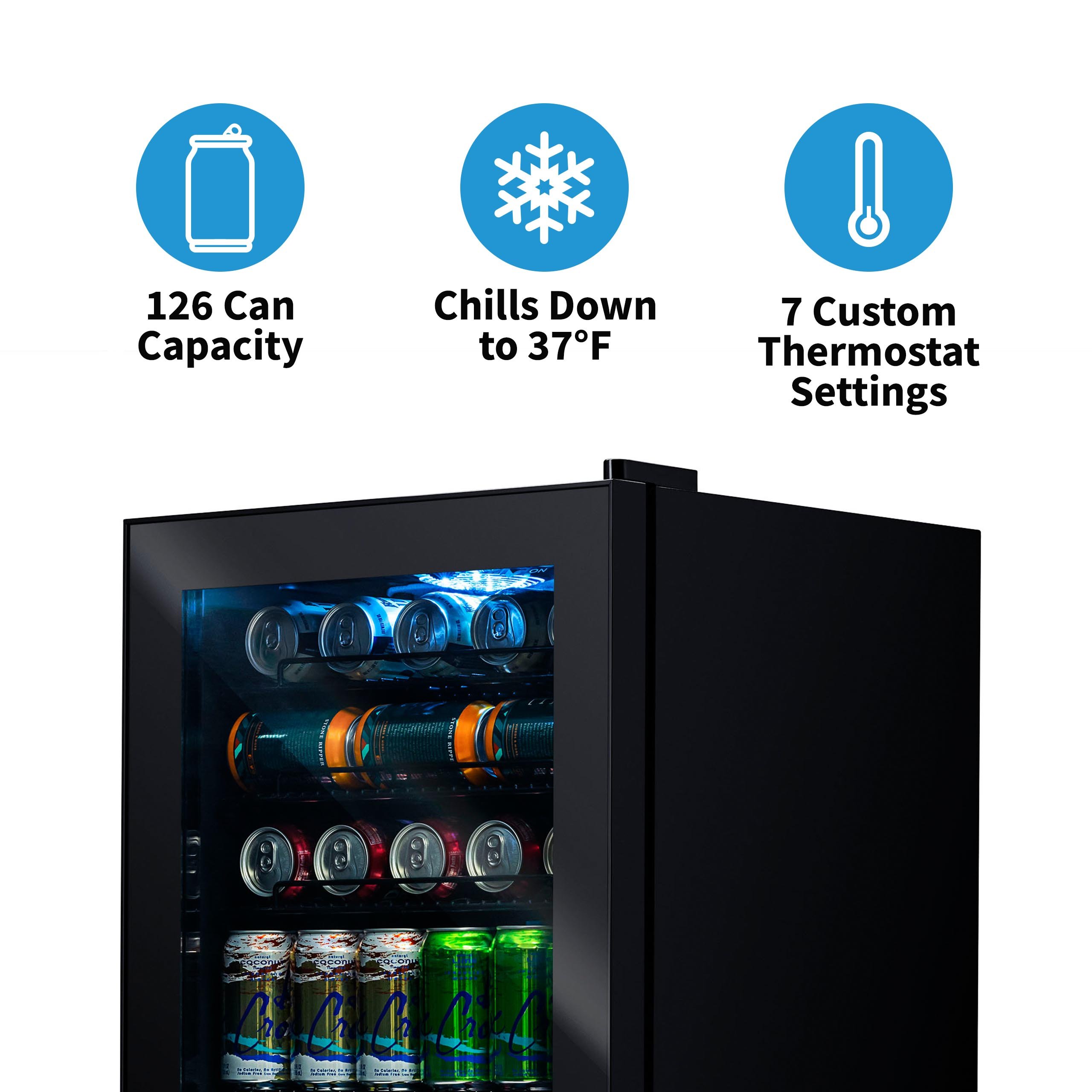 AB-1200B NewAir 126 Can Beverage Cooler - Black-7