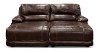 Burgundy Leather-Match Reclining Double Chaise Sofa - Brant