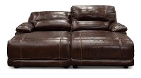 Burgundy Leather-Match Reclining Double Chaise Sofa - Brant-2