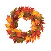 24 Inch Multi Color Maple Leaf Wreath with Gold Glitter