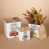 Medium Metal Harvest Container with Wooden Lid