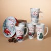 Winter Holiday Latte Mugs in Round Gift Box