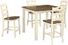 White and Brown 5 Piece Counter Height Dining Set - Woodsville