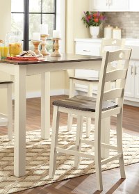 White and Brown 5 Piece Counter Height Dining Set - Woodsville-4