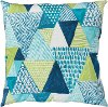 Blue and Green Diamond Indoor-Outdoor Throw Pillow