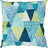 Blue and Green Diamond Indoor-Outdoor Throw Pillow