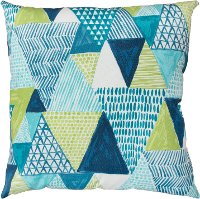 Blue and Green Diamond Indoor-Outdoor Throw Pillow