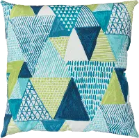 Blue and Green Diamond Indoor-Outdoor Throw Pillow