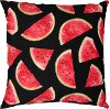 Watermelon Outdoor-Indoor Throw Pillow on Black Background