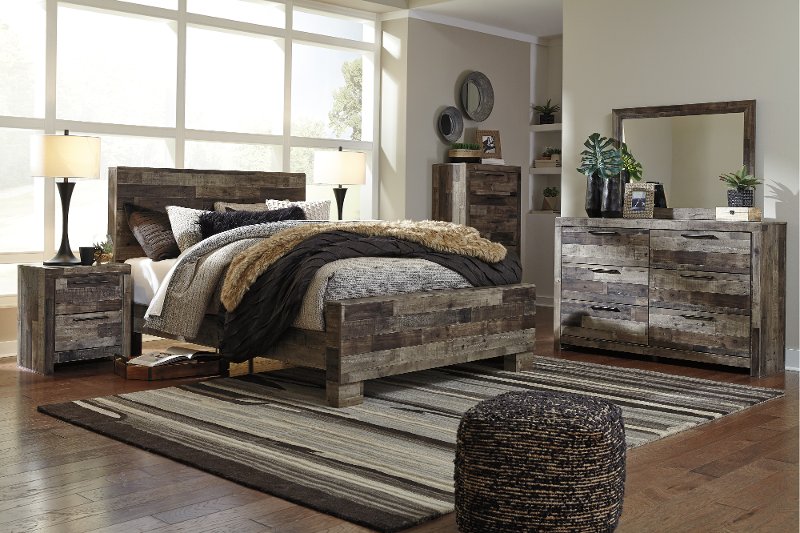 Modern Rustic 4 Piece Queen Bedroom Set Broadmore