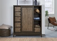 Rustic Two-Tone Brown Sliding Door Chest - Westlake-2