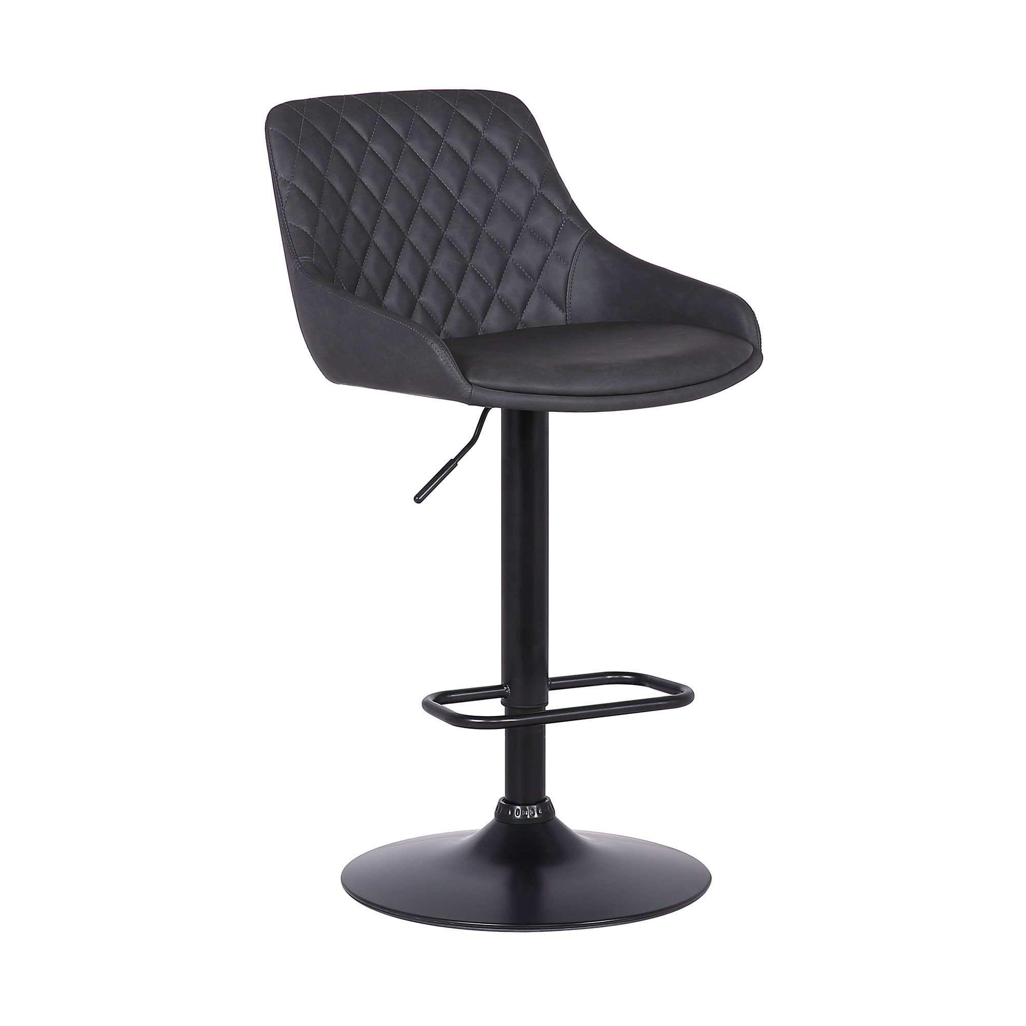 Anibal Gray Upholstered Adjustable Bar Stool-1